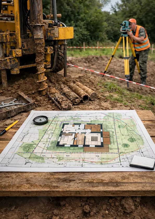 Геология и геодезия участка с привязкой дома и инженерных коммуникаций