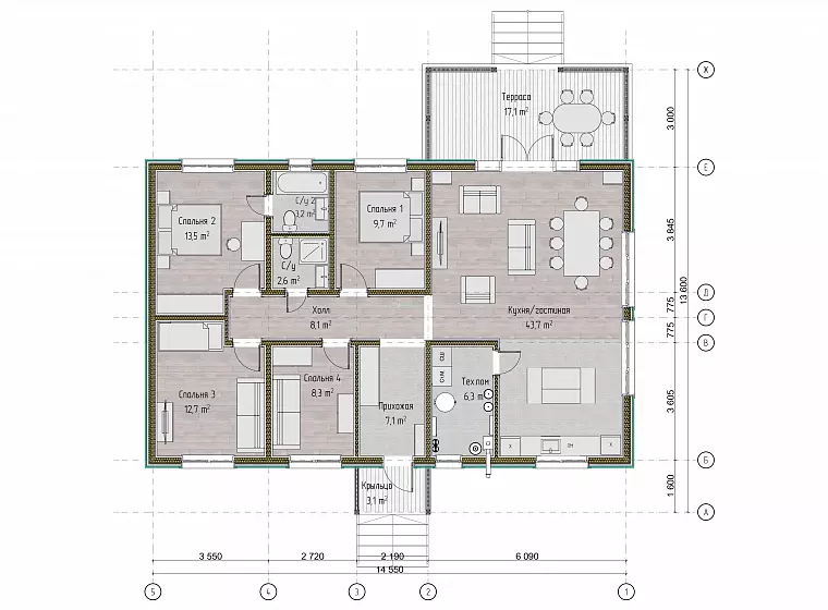 ИД 000767 Валенсия К137-1 (Тверская обл. д. Гаврилково) — фото строительства