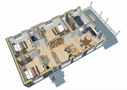 ИД 000724 Анталия К 122-1 (Каркасный дом)